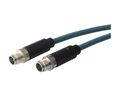 Cordset, M12 Plug - M12 Plug, 8 Conductors, 1m, IP67, Teal